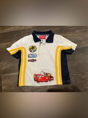 Disney Pixar Cars Polo Shirt Toddler Boys 3T Lightning McQueen Mater